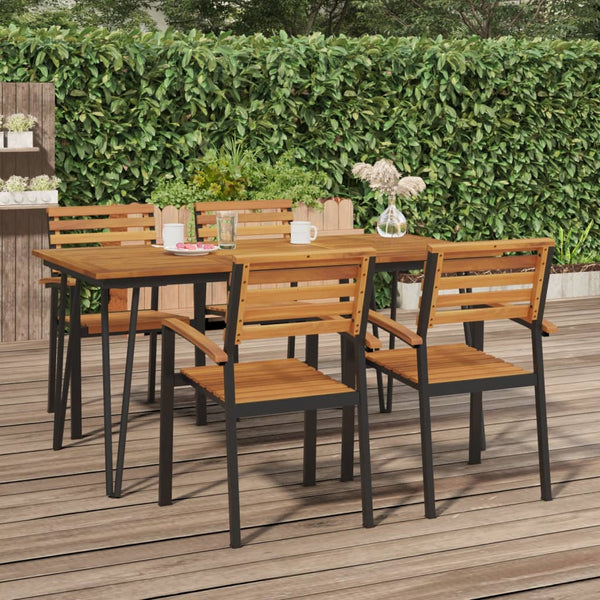vidaXL Table de jardin avec pieds en épingle à cheveux 160x80x75 cm Bois d'acacia massif