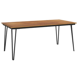 Akazien Gartentisch mit Haarnadelbeinen 180x90 cm