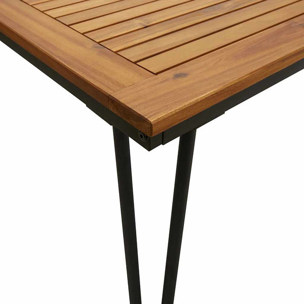 Akazien Gartentisch mit Haarnadelbeinen 180x90 cm