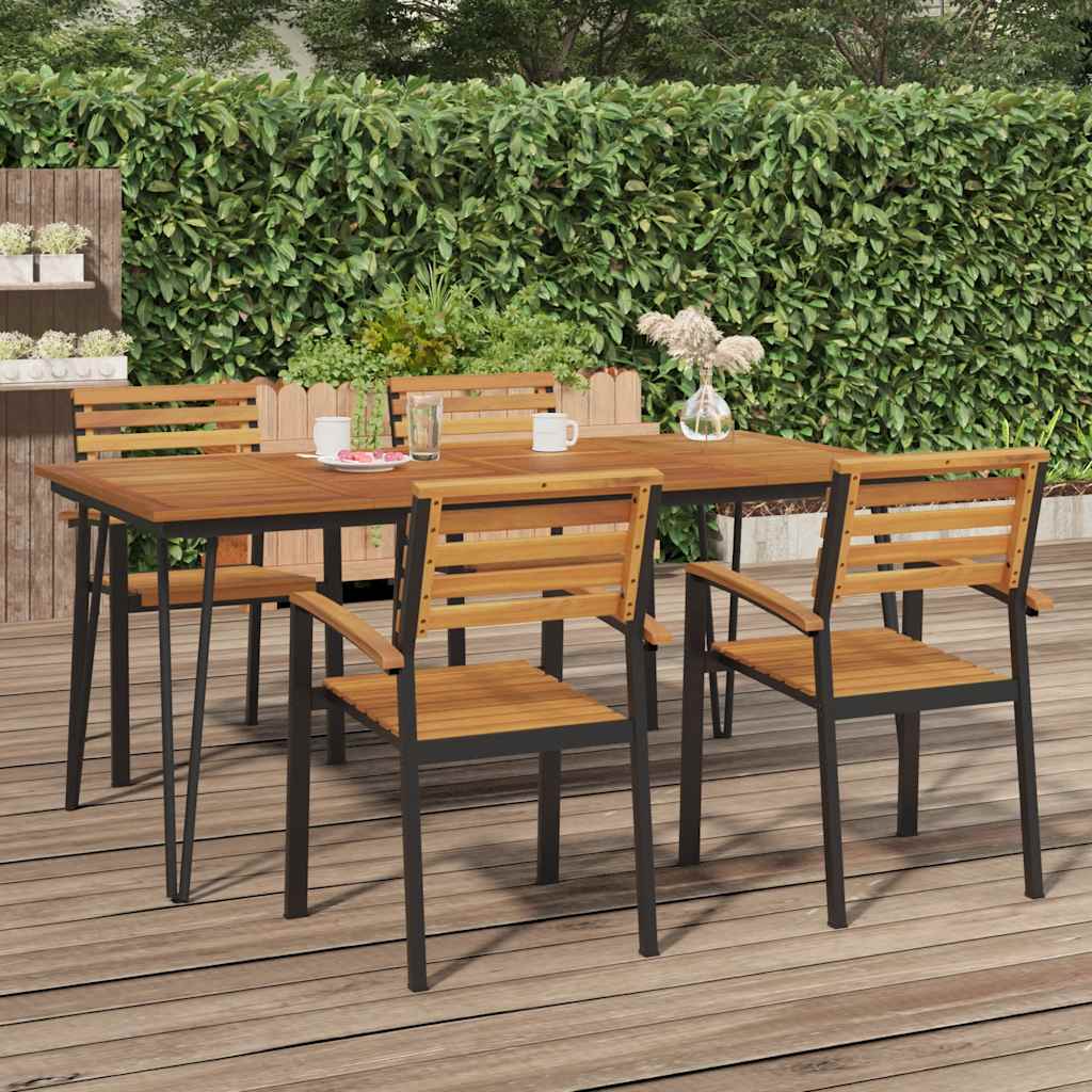 Akazien Gartentisch mit Haarnadelbeinen 180x90 cm