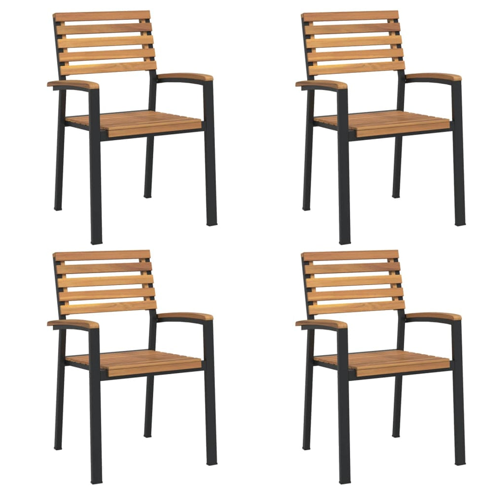 Stapelbare Gartenstühle 4er Set Akazie