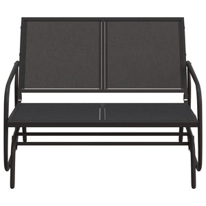 vidaXL Banc à bascule de jardin Noir 120,5x76x86,5 cm textilène et acier