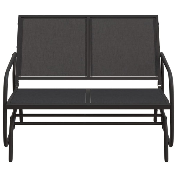 vidaXL Banc à bascule de jardin Noir 120,5x76x86,5 cm textilène et acier