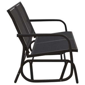 vidaXL Banc à bascule de jardin Noir 120,5x76x86,5 cm textilène et acier