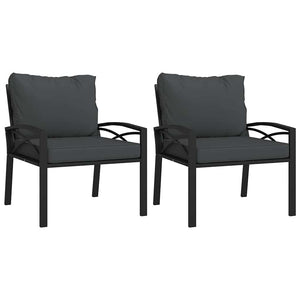 Gartenstühle mit Grauen Kissen, 2er Set