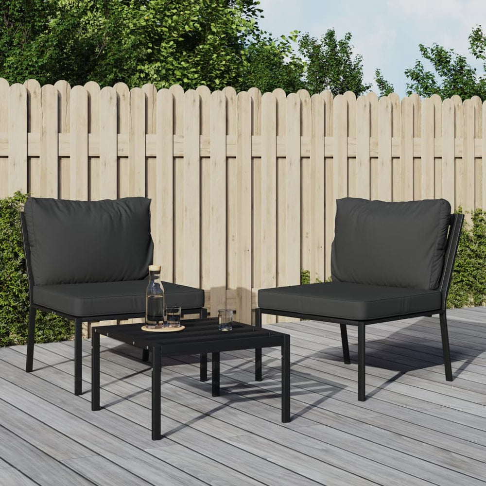 Gartenstühle mit grauen Kissen, 2er Set