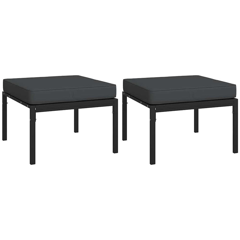 Gartenhocker mit Kissen, 2er Set