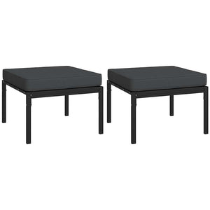 Gartenhocker mit Kissen, 2er Set