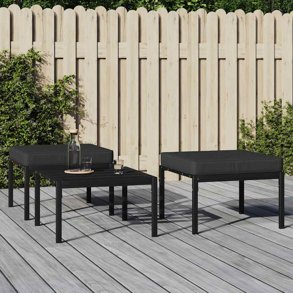 Gartenhocker mit Kissen, 2er Set