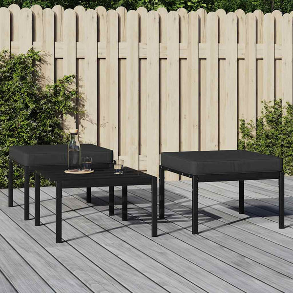 Gartenhocker mit Kissen, 2er Set