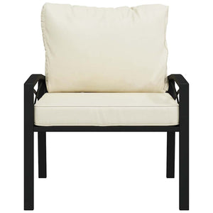 Gartenstuhl Stahl Sandfarbene Kissen 68x76x79cm