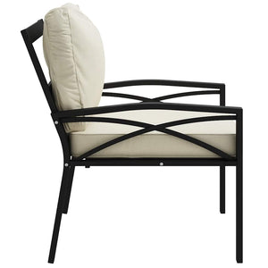 Gartenstuhl Stahl Sandfarbene Kissen 68x76x79cm