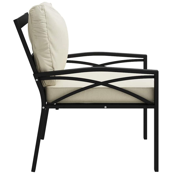 Gartenstuhl Stahl Sandfarbene Kissen 68x76x79cm