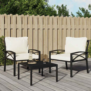 Gartenstuhl Stahl Sandfarbene Kissen 68x76x79cm