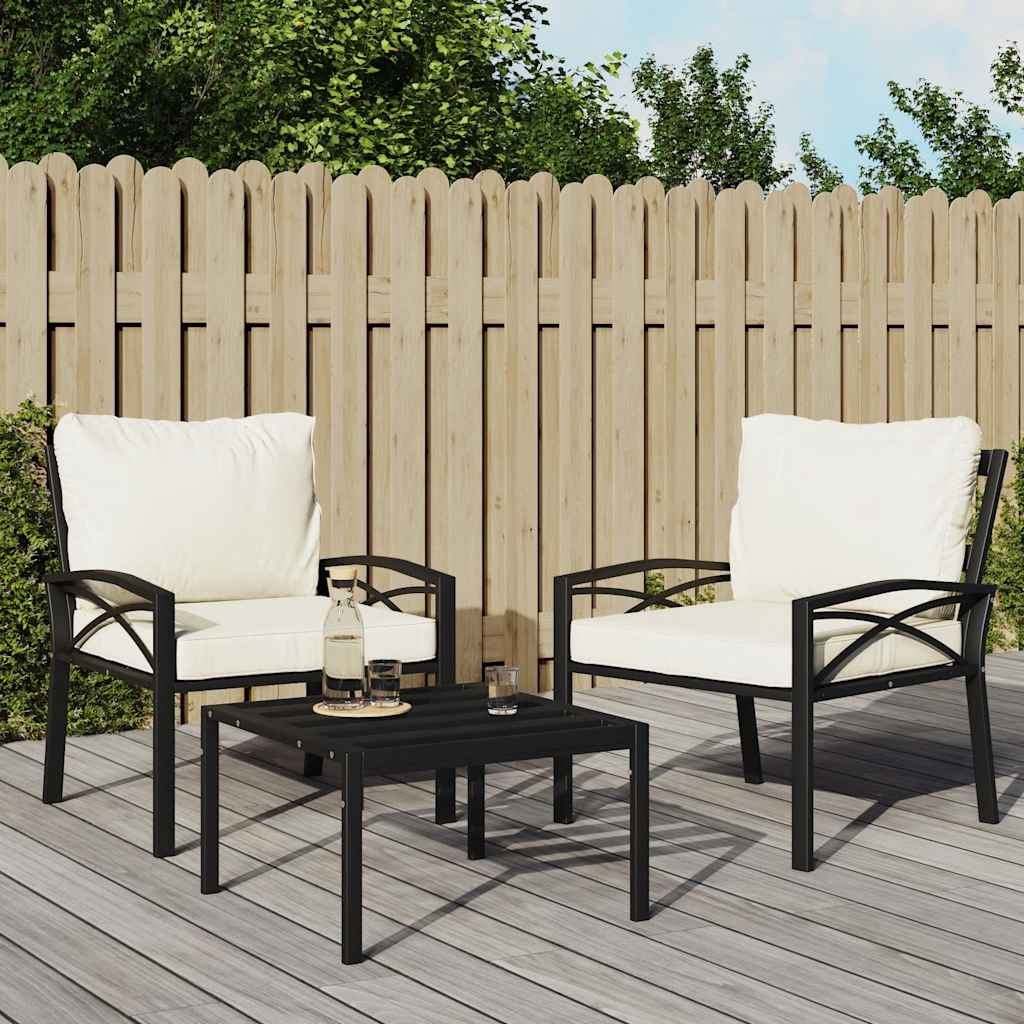 Gartenstuhl Stahl Sandfarbene Kissen 68x76x79cm