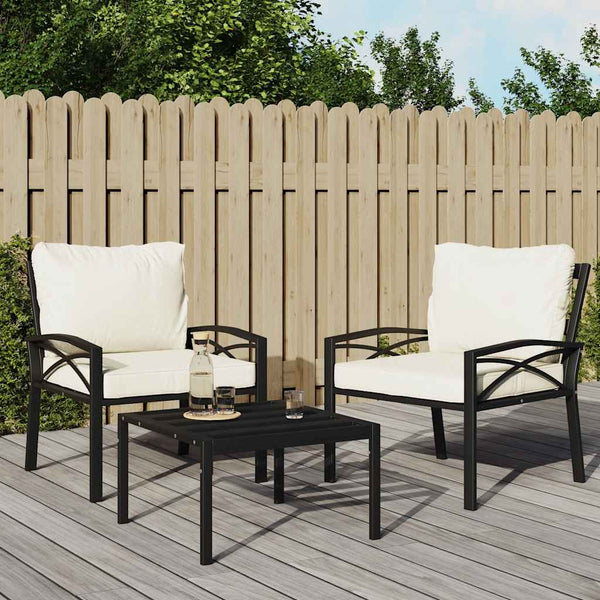Gartenstuhl Stahl Sandfarbene Kissen 68x76x79cm