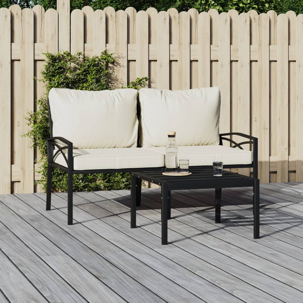 Gartenstühle mit Sandfarbigen Kissen, 2er Set