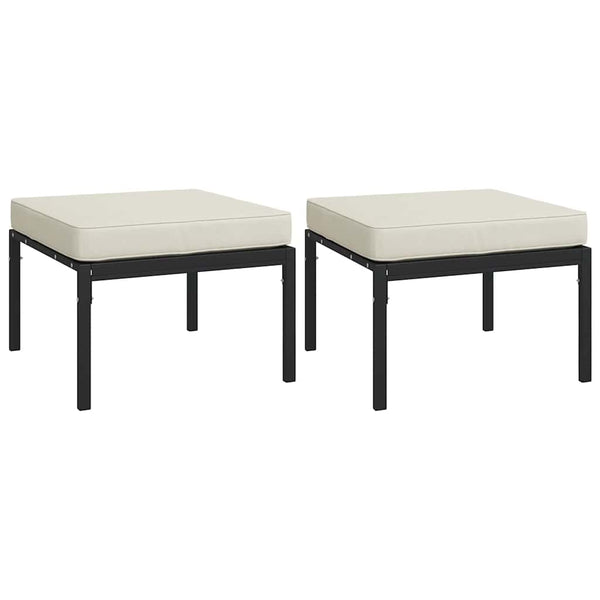 Gartenhocker 2er Set Sandfarben 60x60x35 cm