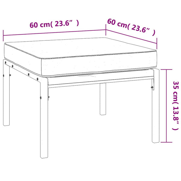 Gartenhocker 2er Set Sandfarben 60x60x35 cm