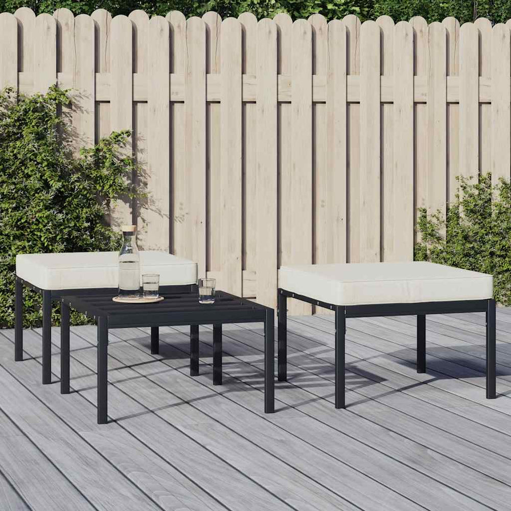 Gartenhocker 2er Set Sandfarben 60x60x35 cm