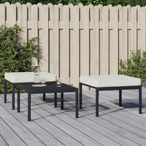 Gartenhocker 2er Set Sandfarben 60x60x35 cm