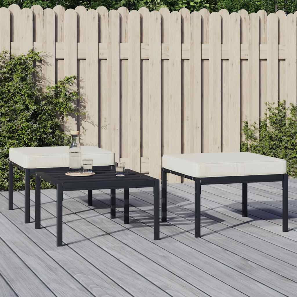 Gartenhocker 2er Set Sandfarben 60x60x35 cm