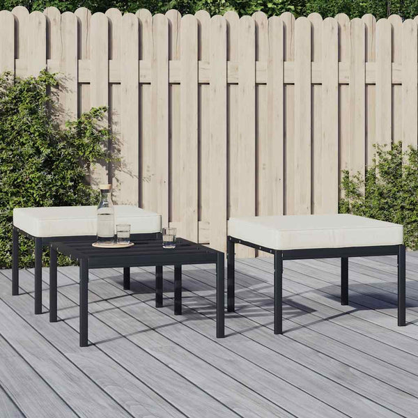 Gartenhocker 2er Set Sandfarben 60x60x35 cm