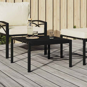 vidaXL Table basse de jardin noir 60x60x35 cm acier
