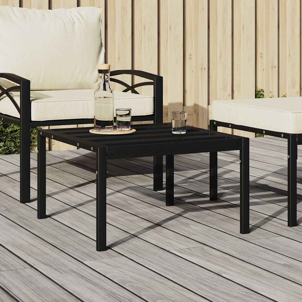 vidaXL Table basse de jardin noir 60x60x35 cm acier