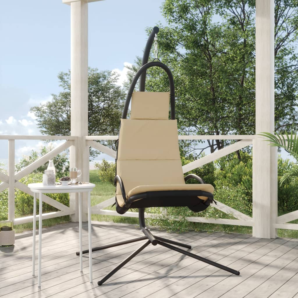 Garten Hängesessel mit Kissen Creme