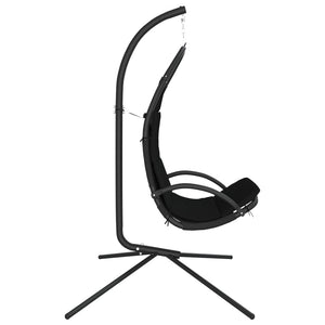 Garten Hängesessel mit Kissen, Schwarz