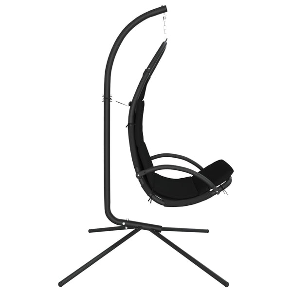 Garten Hängesessel mit Kissen, Schwarz