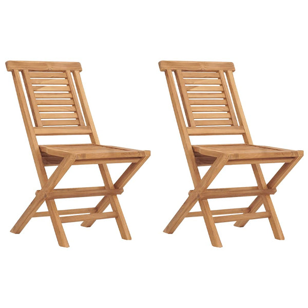 Klappbare Gartenstühle 2er Set Teakholz