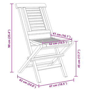 Klappbare Gartenstühle 2er Set Teakholz