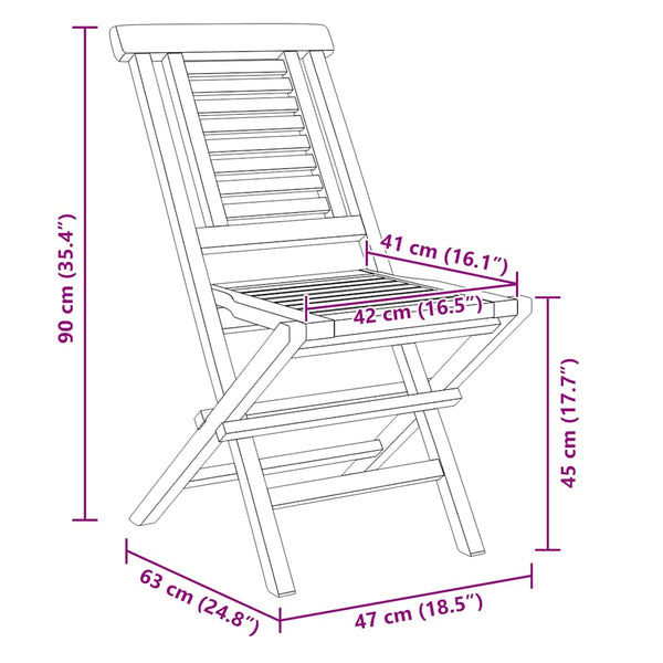 Klappbare Gartenstühle 2er Set Teakholz