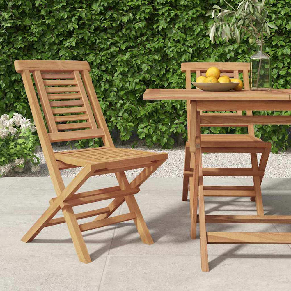 Klappbare Gartenstühle 2er Set Teakholz