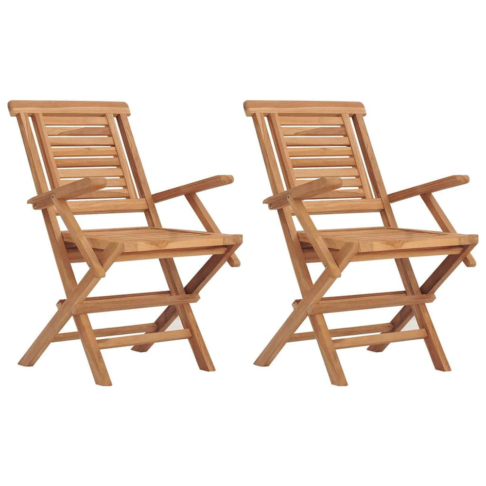 Klappbare Gartenstühle 2er Set Teakholz