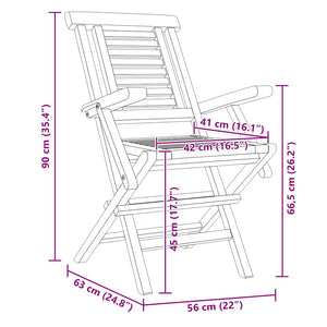 Klappbare Gartenstühle 2er Set Teakholz