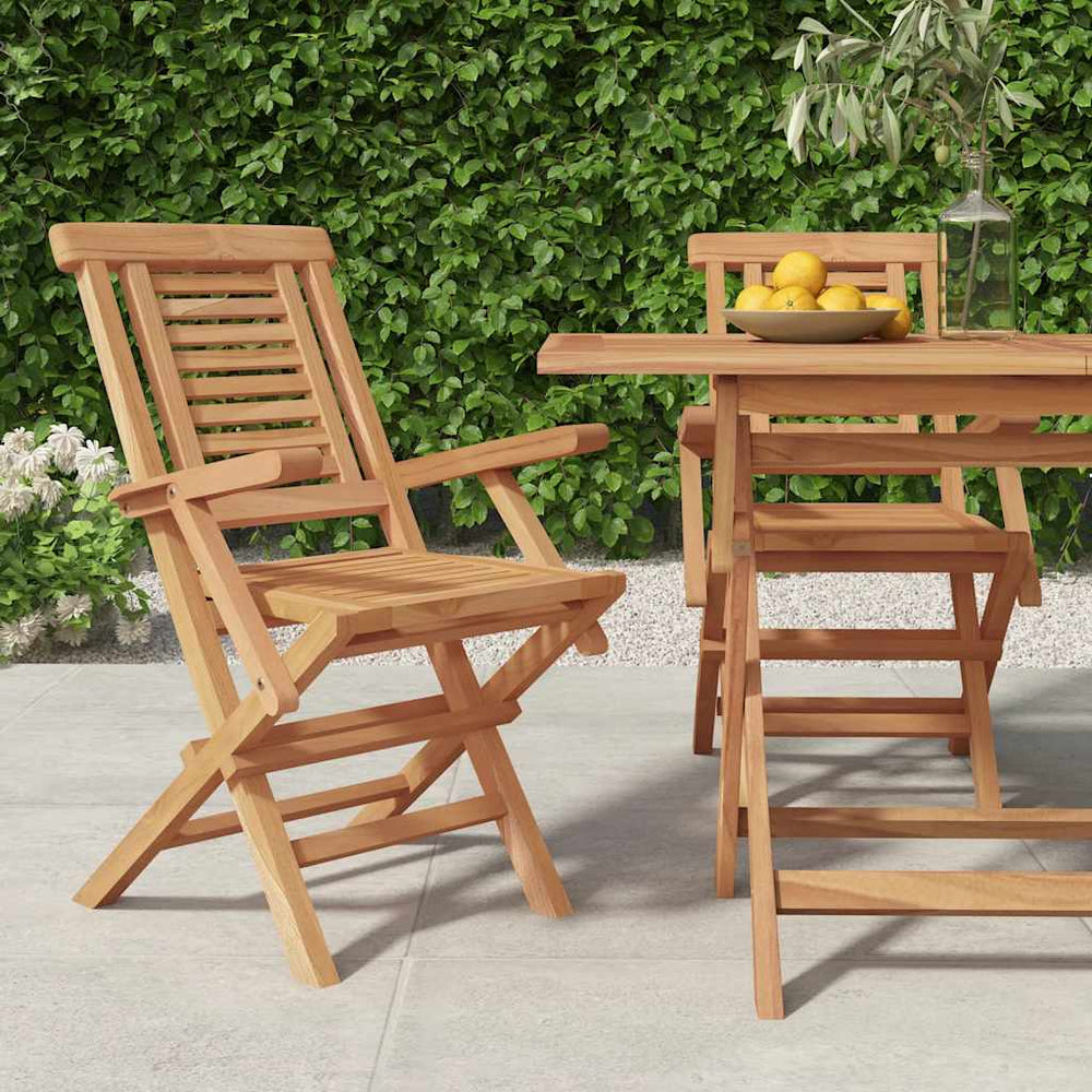 Klappbare Gartenstühle 2er Set Teakholz