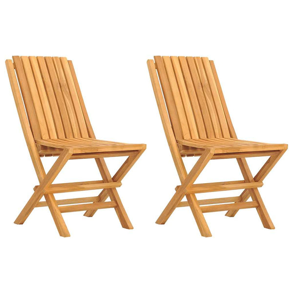 Klappbare Teak Gartenstühle, 2er Set