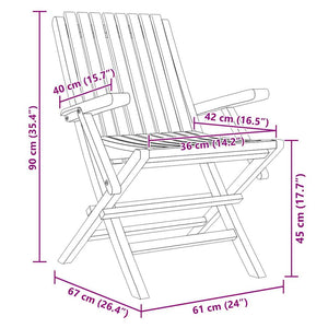 Klappbare Gartenstühle 2er Set Teakholz