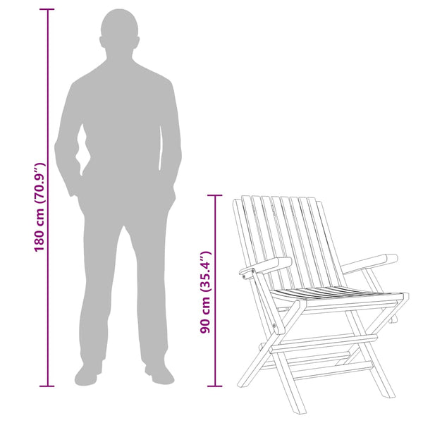 Klappbare Gartenstühle 2er Set Teakholz