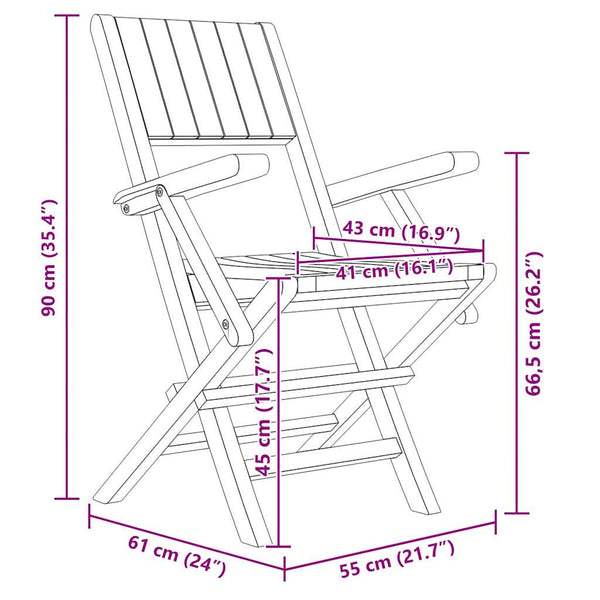 Klappbare Teak Gartenstühle 2er Set