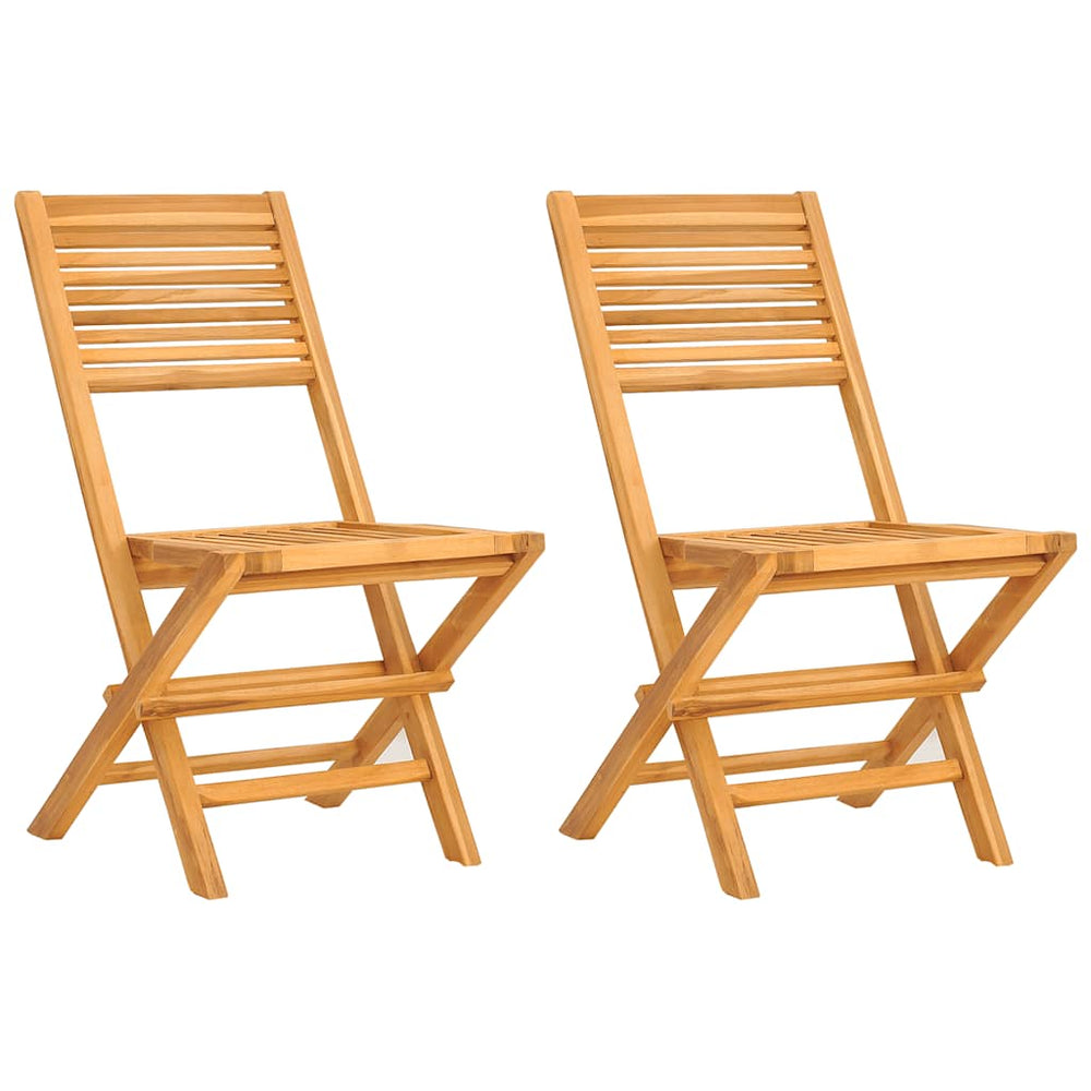 Klappbare Teak Gartenstühle, 2er Set