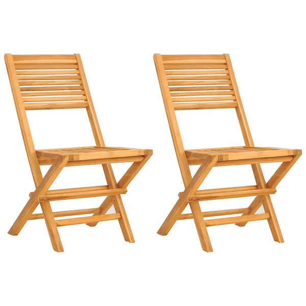 Klappbare Teak Gartenstühle, 2er Set