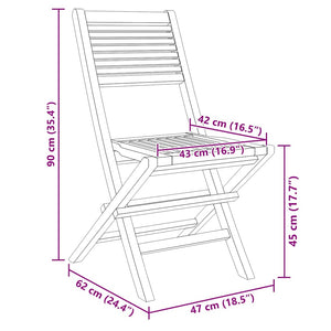 Klappbare Teak Gartenstühle, 2er Set