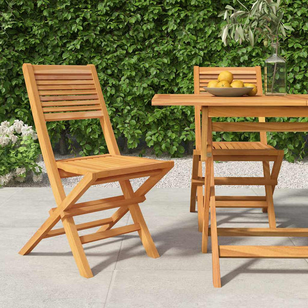 Klappbare Teak Gartenstühle, 2er Set