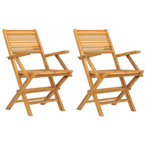 Klappbare Gartenstühle 2er Set Teakholz