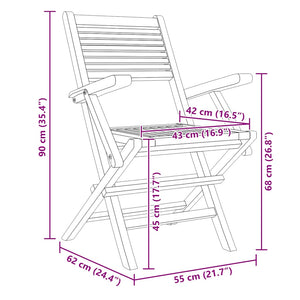 Klappbare Gartenstühle 2er Set Teakholz