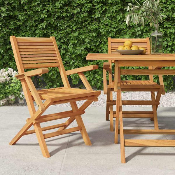 Klappbare Gartenstühle 2er Set Teakholz